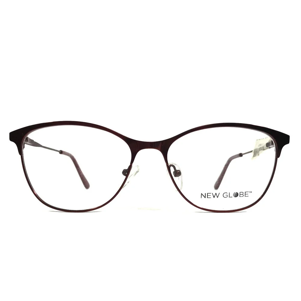 New Globe Eyeglasses Frames L5176-P WINE Purple Red Cat Eye Full Rim 55-16-145
